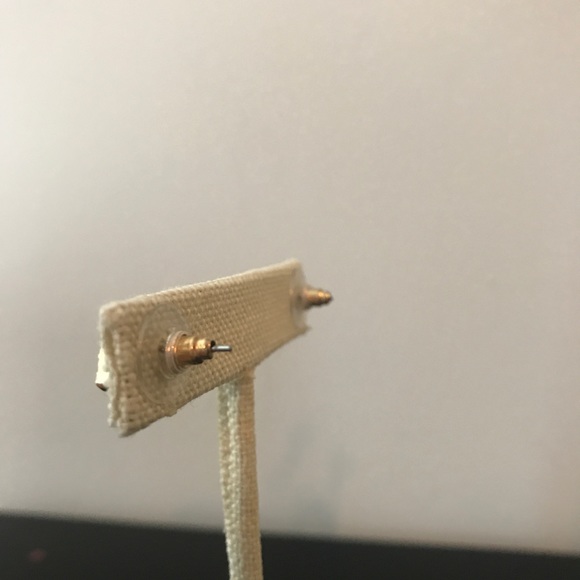 Druzy Pink Triangle Stud Earrings - Picture 8 of 8